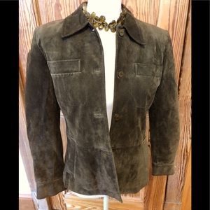 Olive Green Suede Jacket